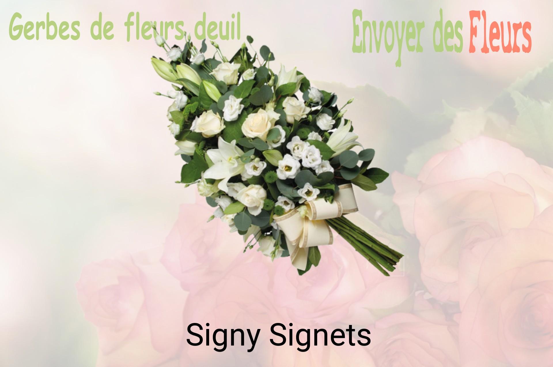 Gerbe de fleurs de deuil livrée à Signy-Signets